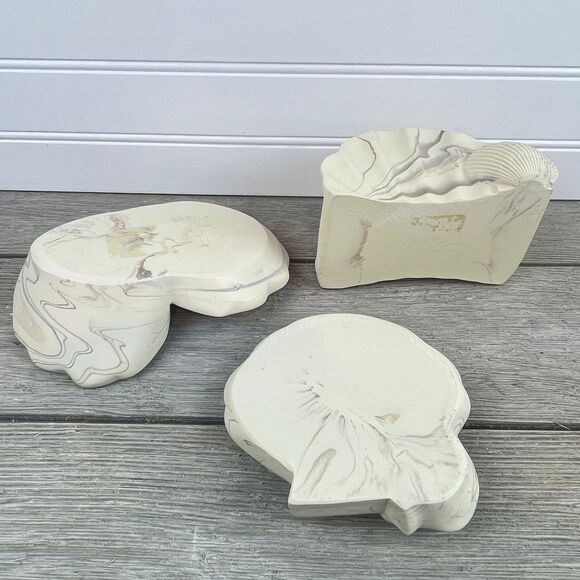 Vtg DINA Marbled Soapstone Vanity Set Soap Dish Toothbrush Holder Towel Holder - Picture 7 of 10